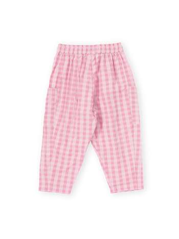 Lightweight Gingham Kit Pocket Pant Pink