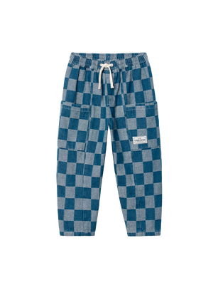 Kit Pocket Pant Dark Denim Check