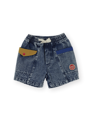 Colour Block Vintage Denim Shorts