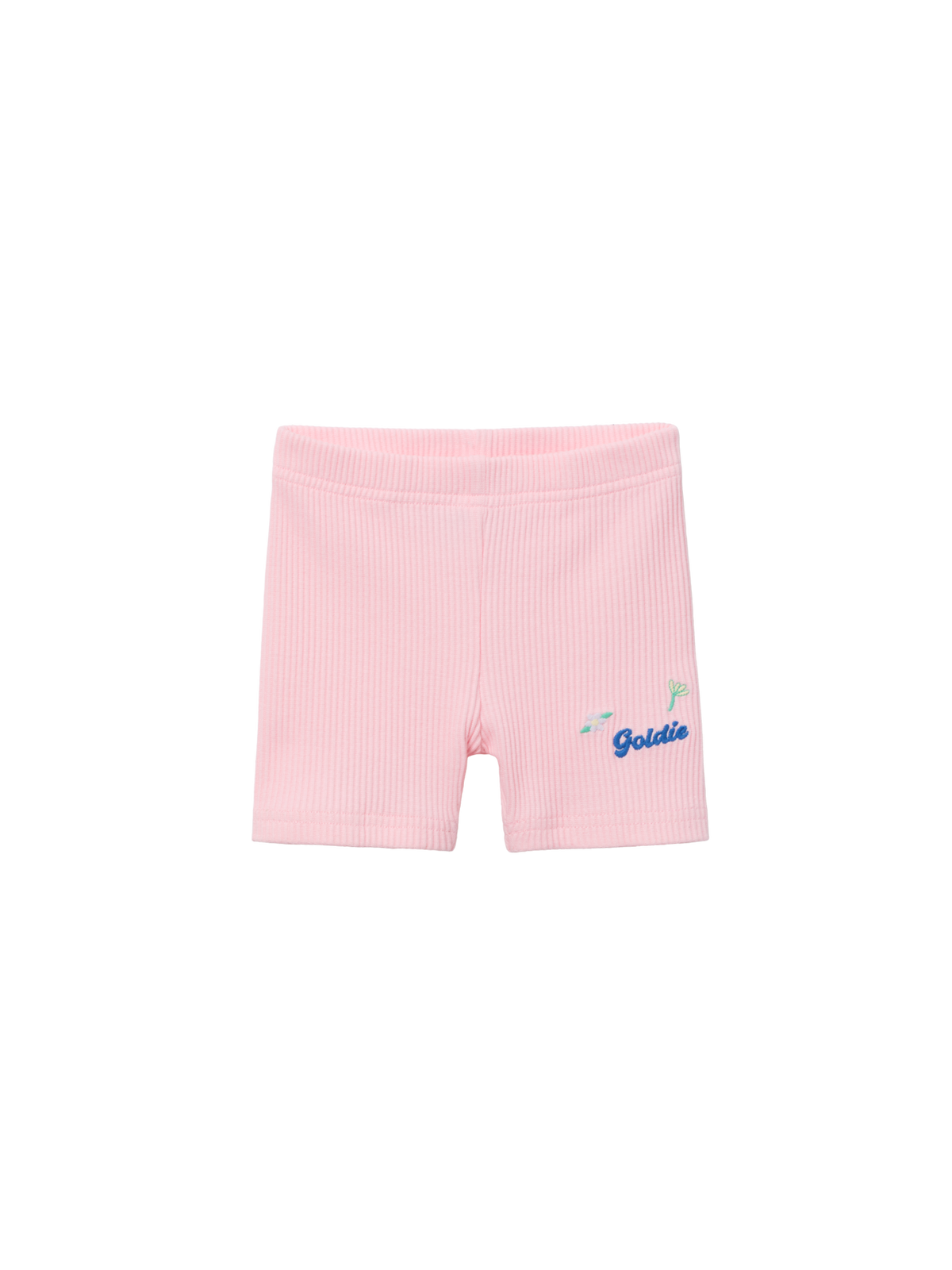 Pink Embroidered Bike Shorts
