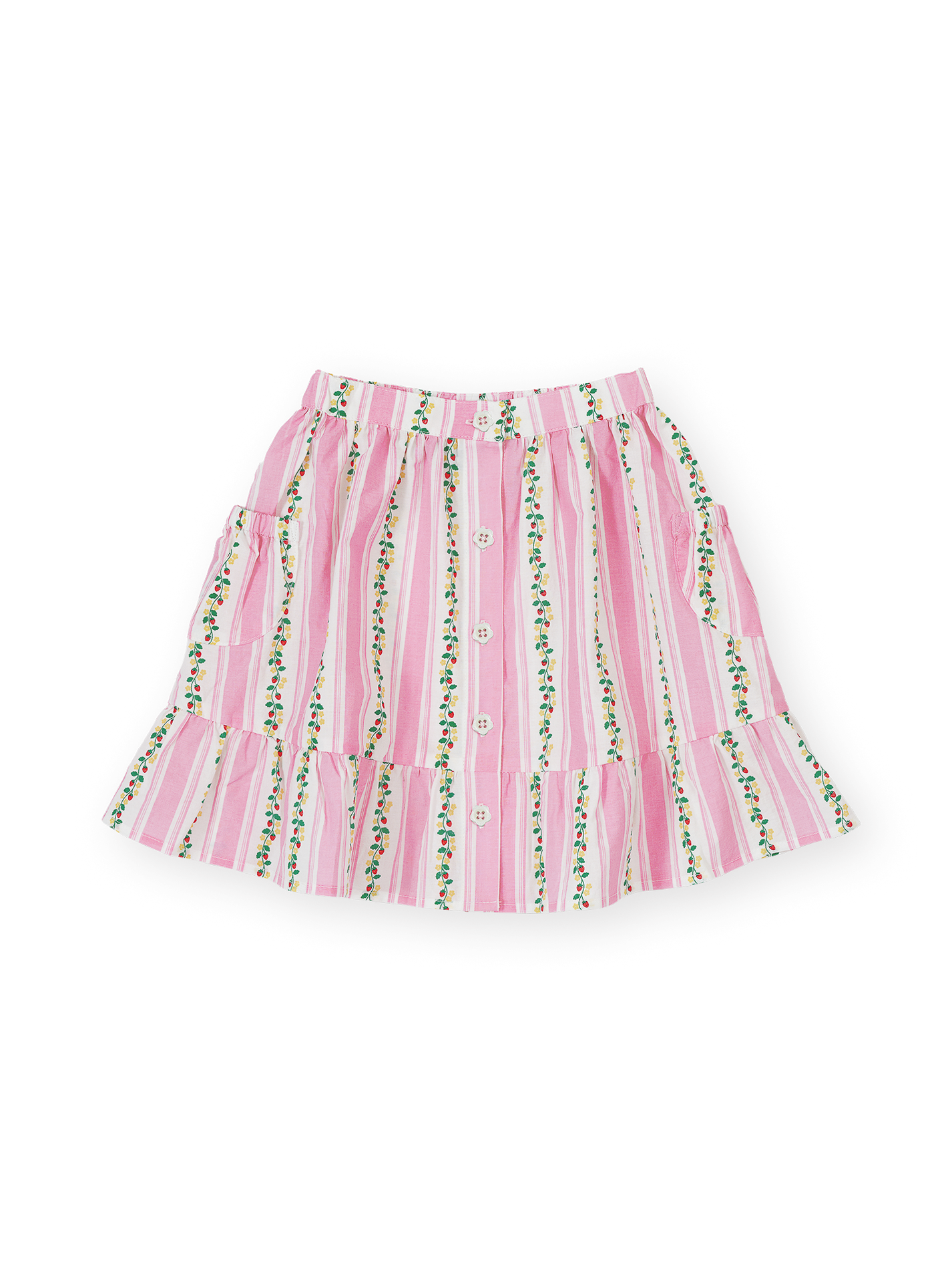 Antique Stripe Strawberry Peplum Skirt