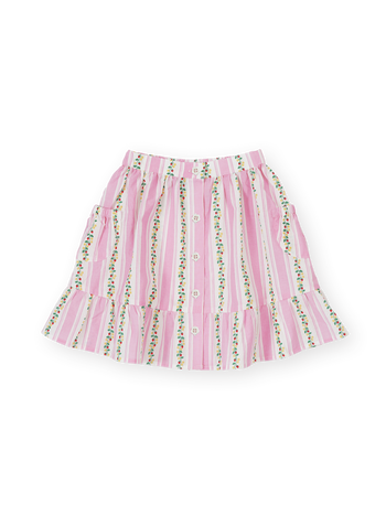 Antique Stripe Strawberry Peplum Skirt