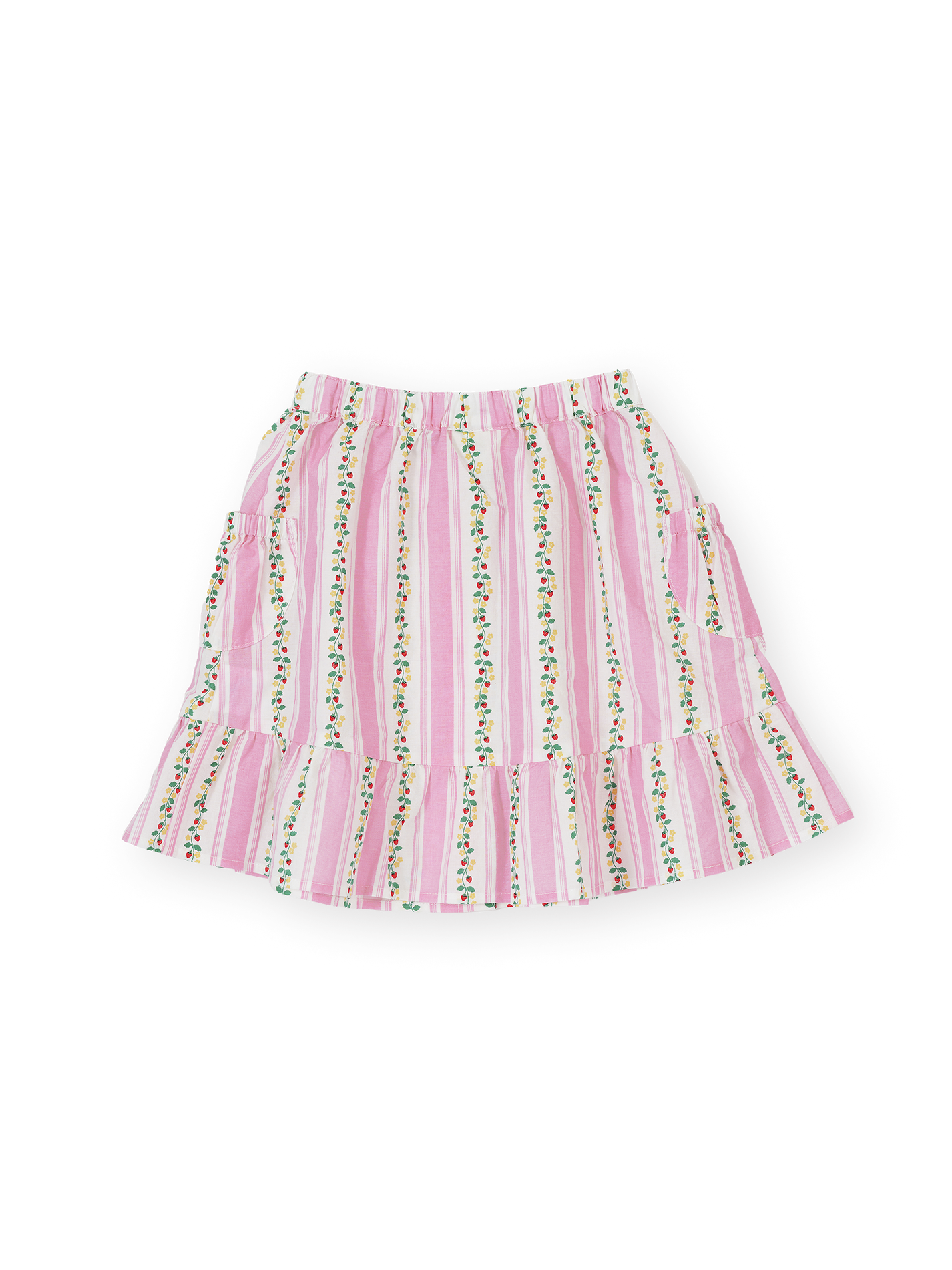Antique Stripe Strawberry Peplum Skirt