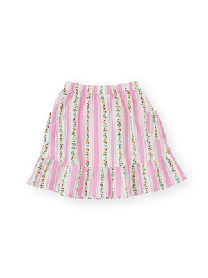 Antique Stripe Strawberry Peplum Skirt