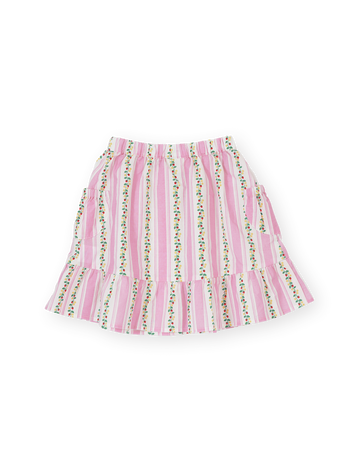 Antique Stripe Strawberry Peplum Skirt