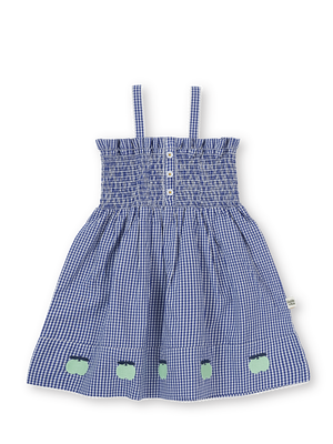 Shirred Gingham Apple Dress