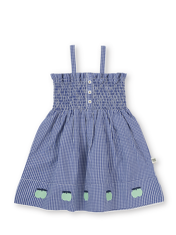 Shirred Gingham Apple Dress
