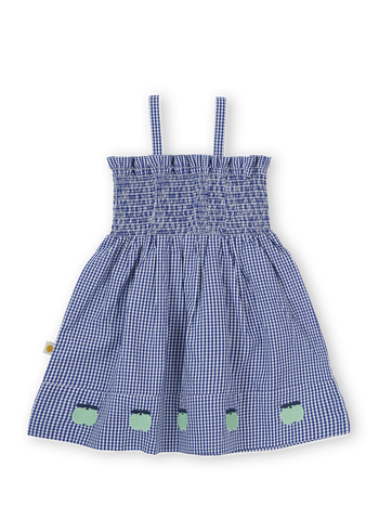 Shirred Gingham Apple Dress