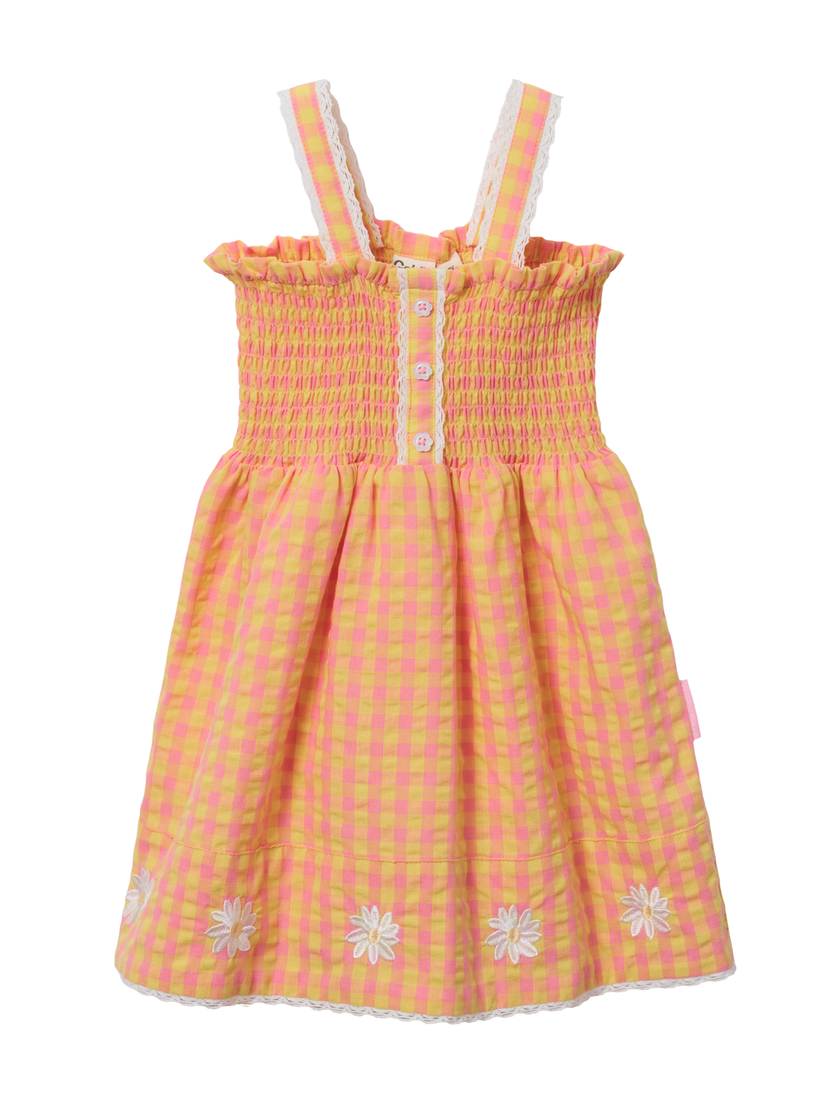 Sherbet Check Shirred Dress