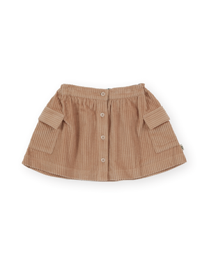 Corduroy Pocket Skirt Tan