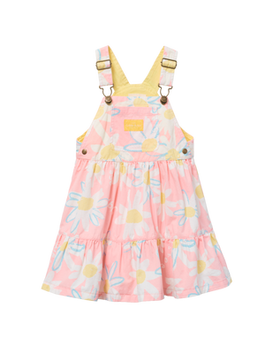 Pink Daisy Pinafore Dress