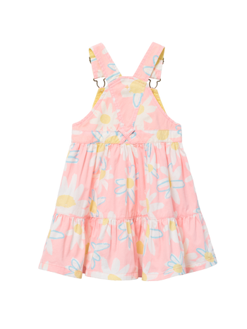 Pink Daisy Pinafore Dress