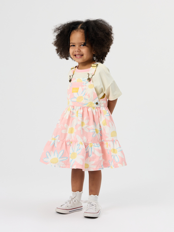 Pink Daisy Pinafore Dress