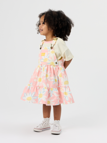 Pink Daisy Pinafore Dress