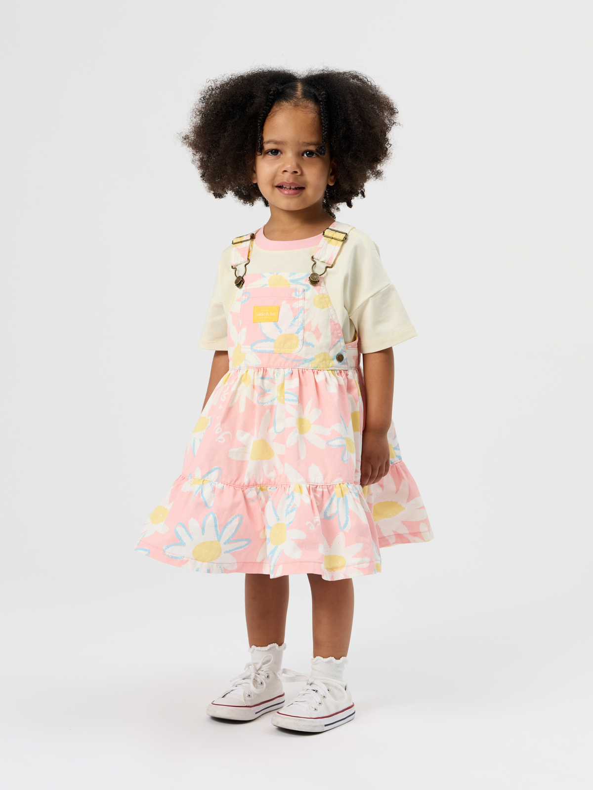 Pink Daisy Pinafore Dress