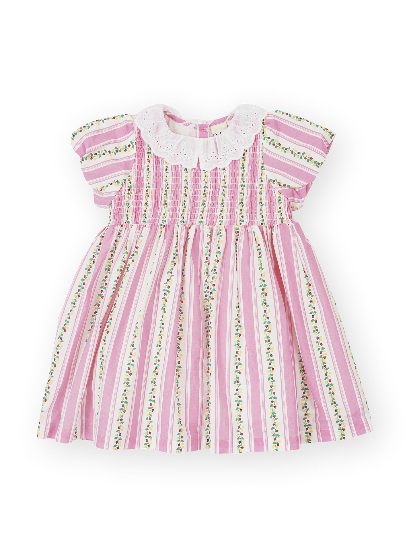 Antique Stripe Strawberry Flo Smocked Dress