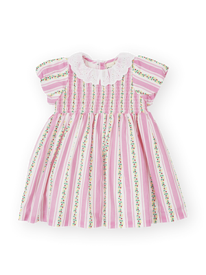 Antique Stripe Strawberry Flo Smocked Dress