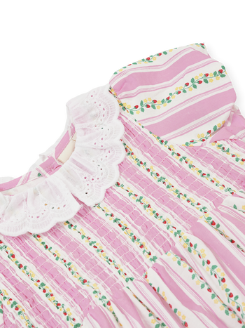 Antique Stripe Strawberry Flo Smocked Dress