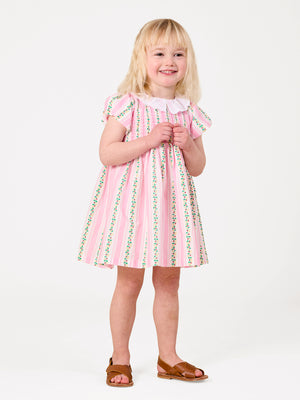 Antique Stripe Strawberry Flo Smocked Dress