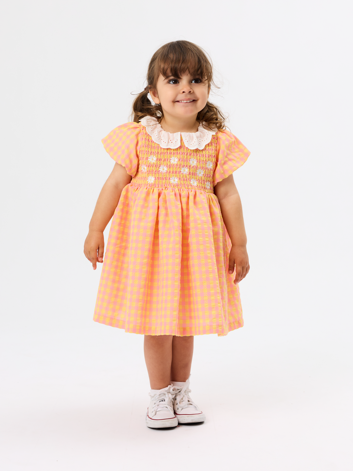 Sherbet Check Flo Smocked Dress
