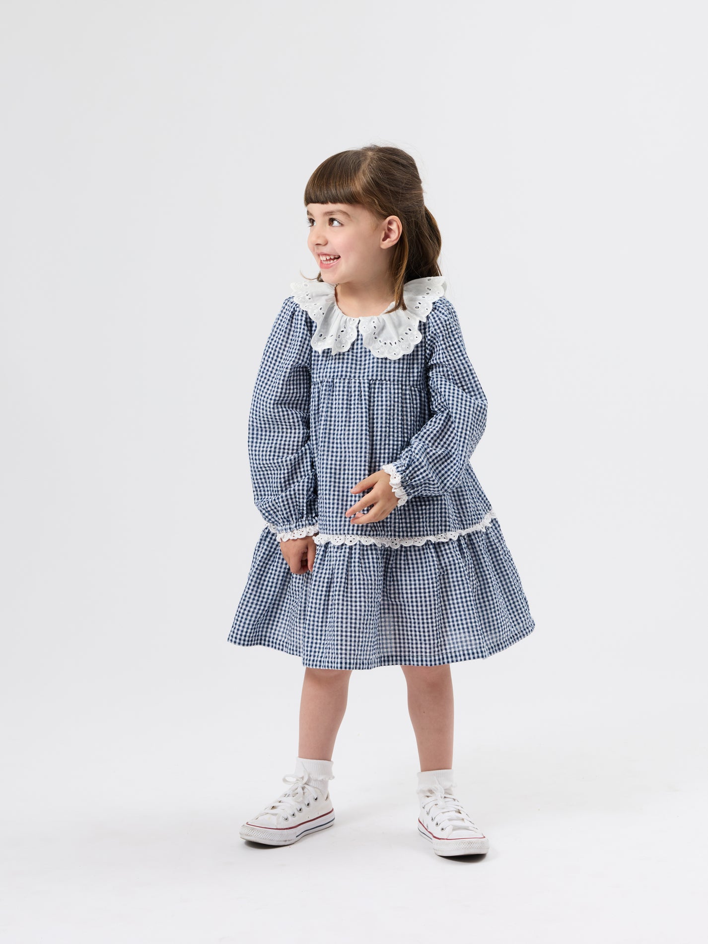Gingham Collared Dress