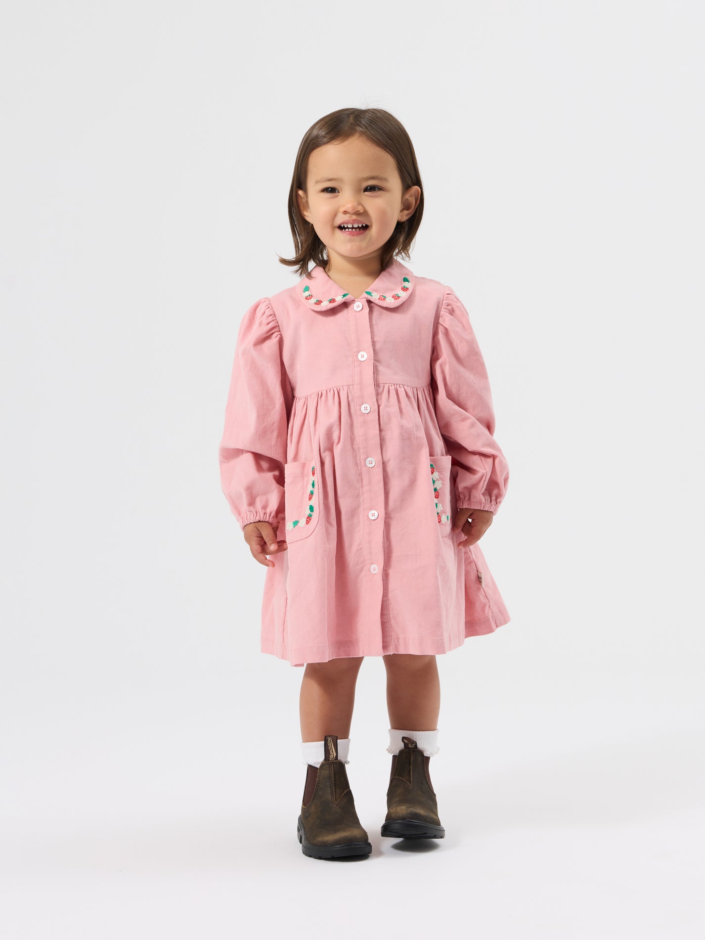 Wild Strawberry Corduroy Collar Dress