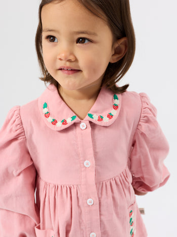 Wild Strawberry Corduroy Collar Dress