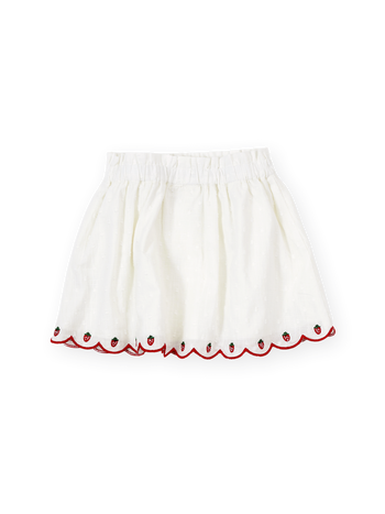 Scallop Hem Strawberry Skirt