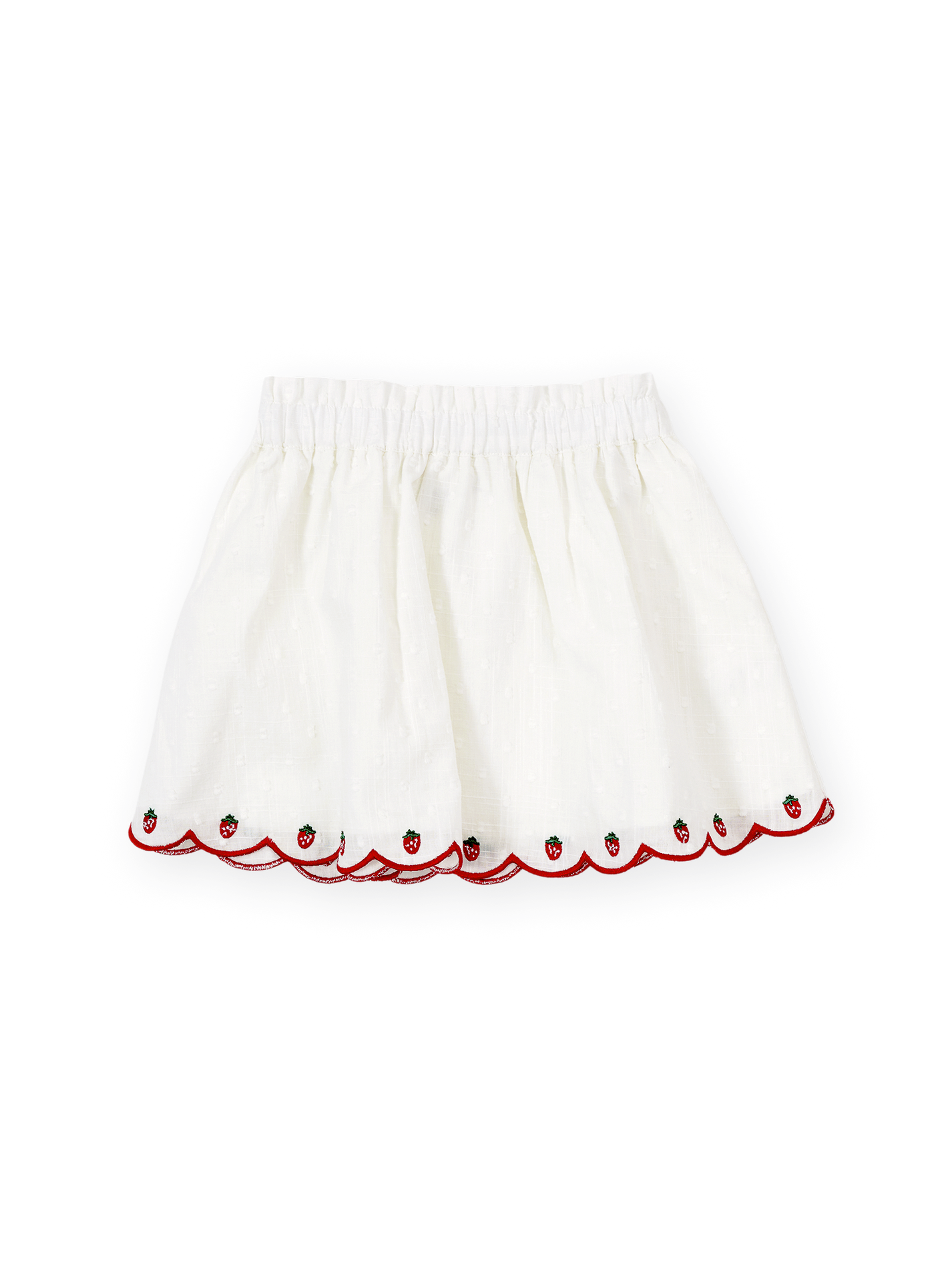 Scallop Hem Strawberry Skirt