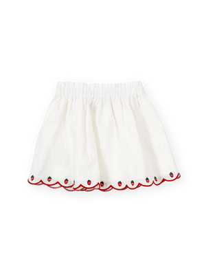 Scallop Hem Strawberry Skirt