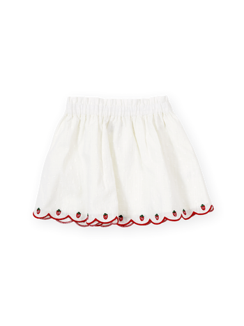 Scallop Hem Strawberry Skirt