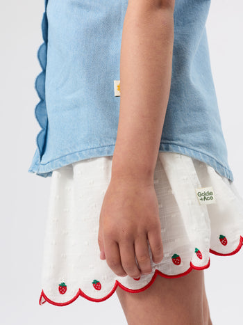 Scallop Hem Strawberry Skirt