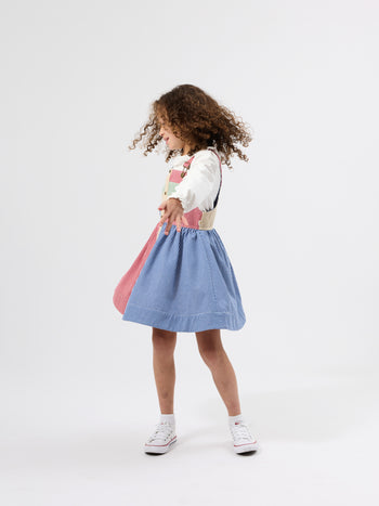 Patchwork Stripe Heidi Pinafore Dress