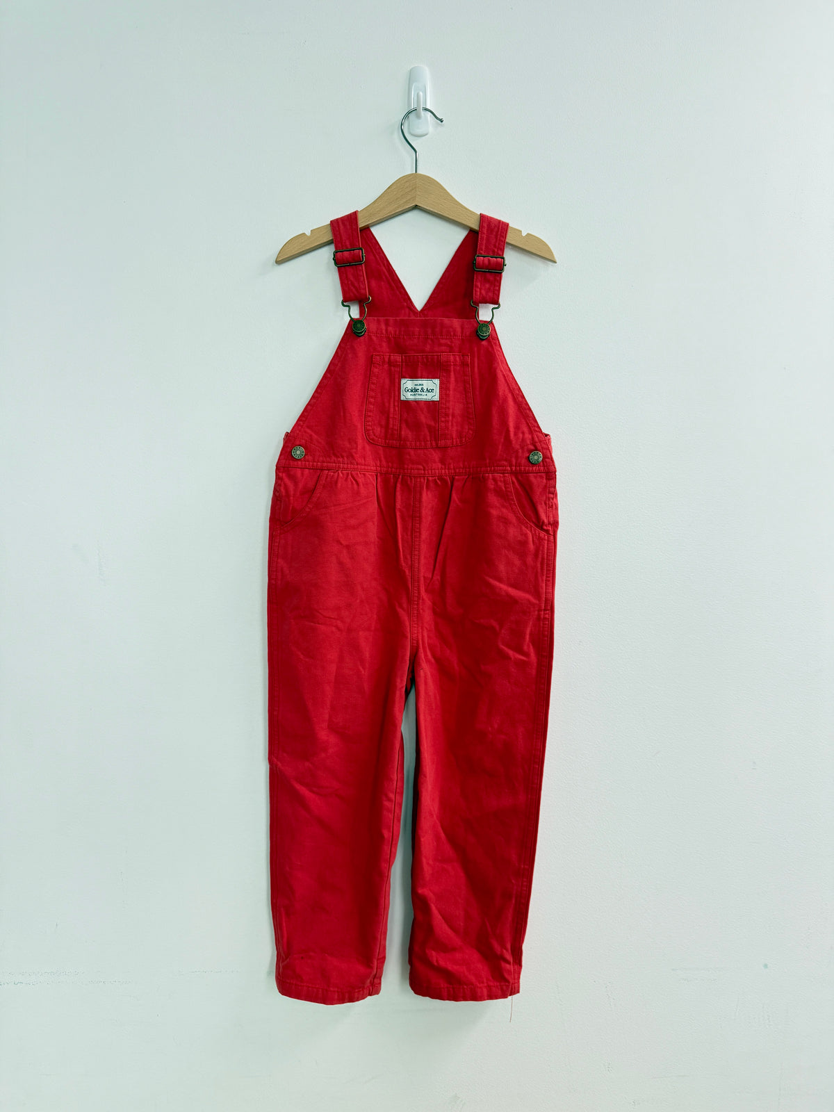 RED AUSTIN OVERALLS - 4Y