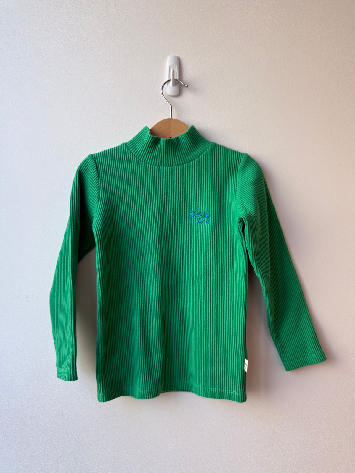 LONG SLEEVE GREEN RIB SKIVVY - 4Y