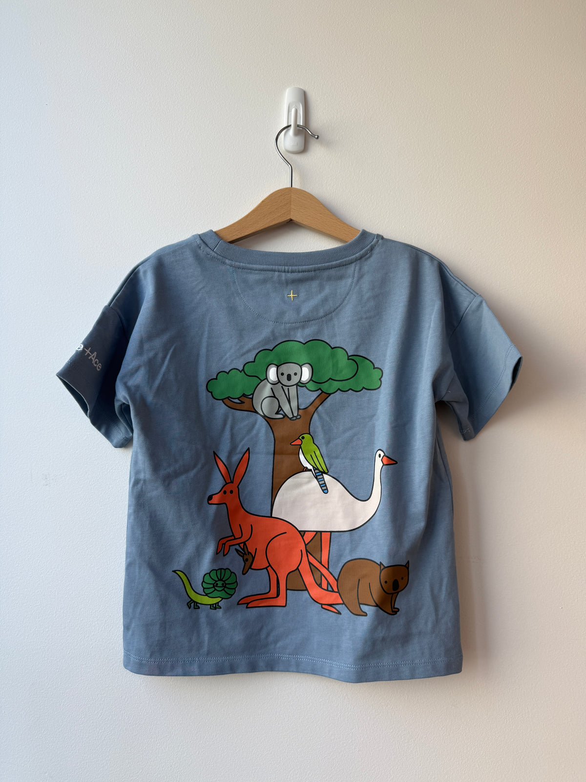 AUSSIE ANIMALS BLUE TEE - 4Y