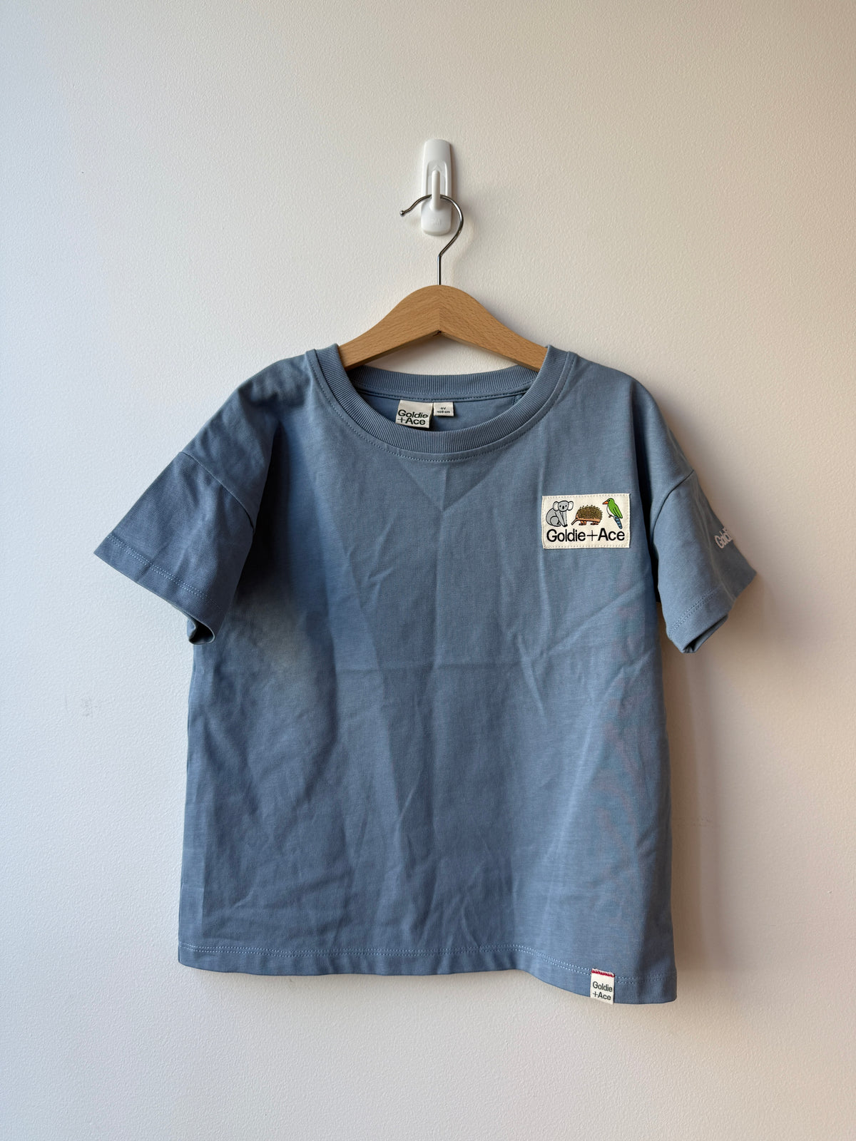 AUSSIE ANIMALS BLUE TEE - 4Y