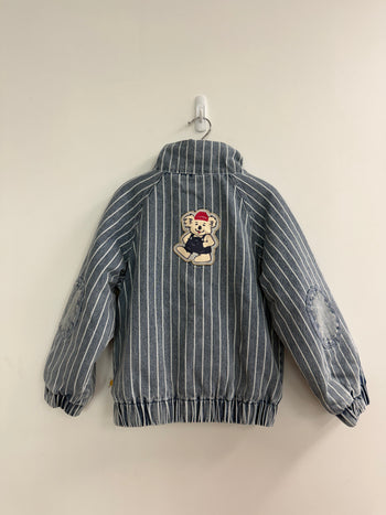 DENIM PADDED STRIPE BUDDY JACKET - 5-6Y