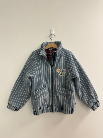 DENIM PADDED STRIPE BUDDY JACKET - 5-6Y