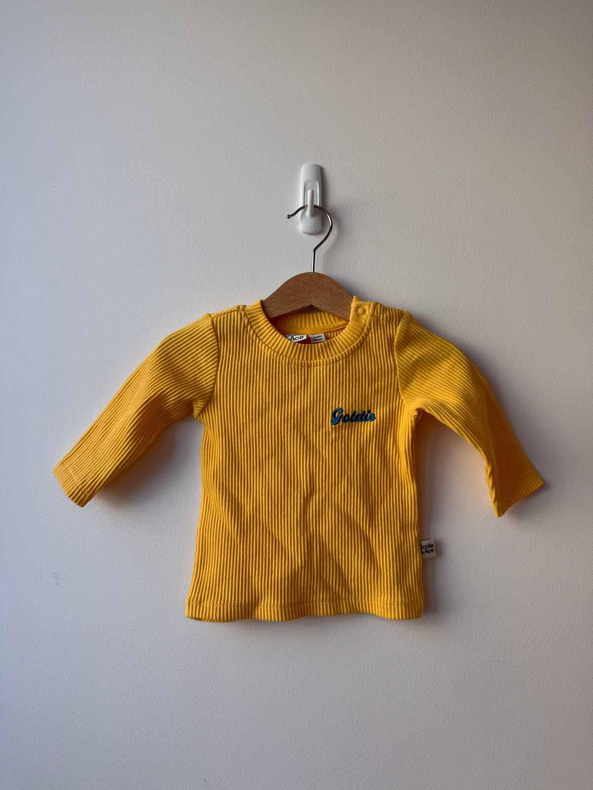 YELLOW RIB LONG SLEEVE TOP - 6-12M
