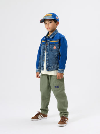 Colour Block Vintage Denim Cap