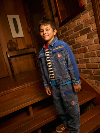 Kit Colour Block Denim Pocket Pant