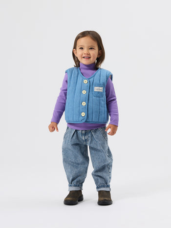 Reversible Chambray Button Vest