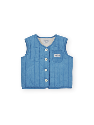 Reversible Chambray Button Vest
