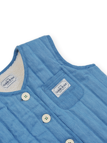 Reversible Chambray Button Vest