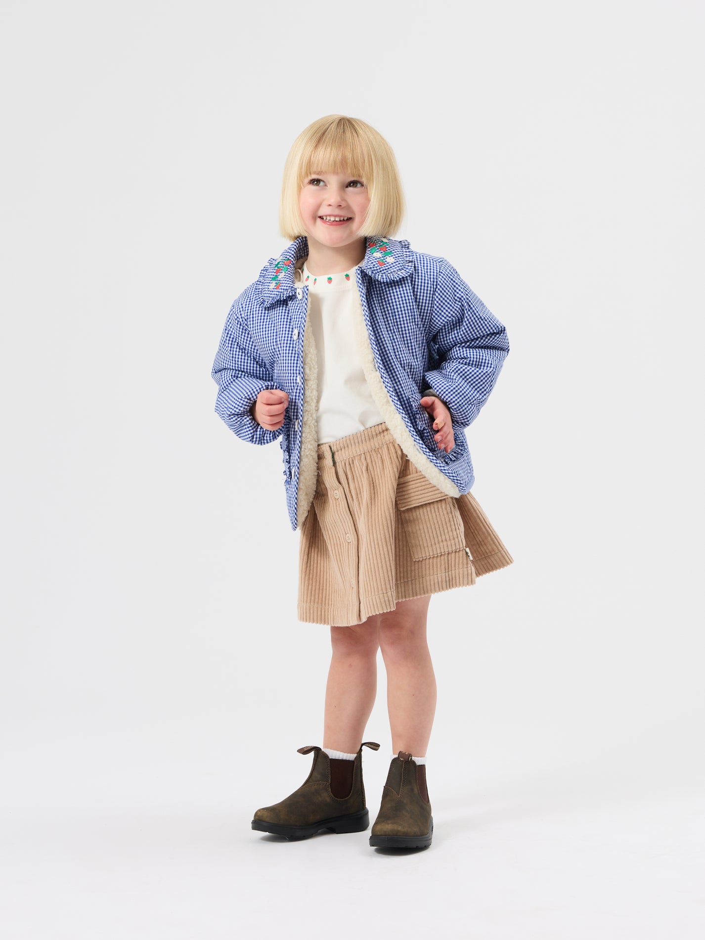 Wild Strawberry Gingham Padded Jacket