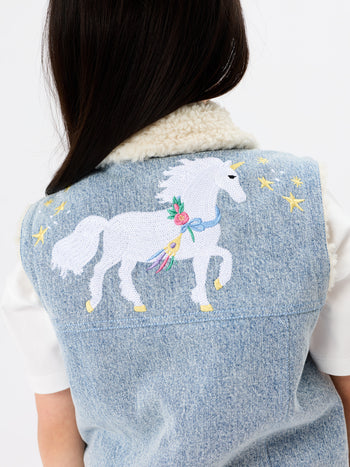 Shirley Barber Unicorn Denim Vest