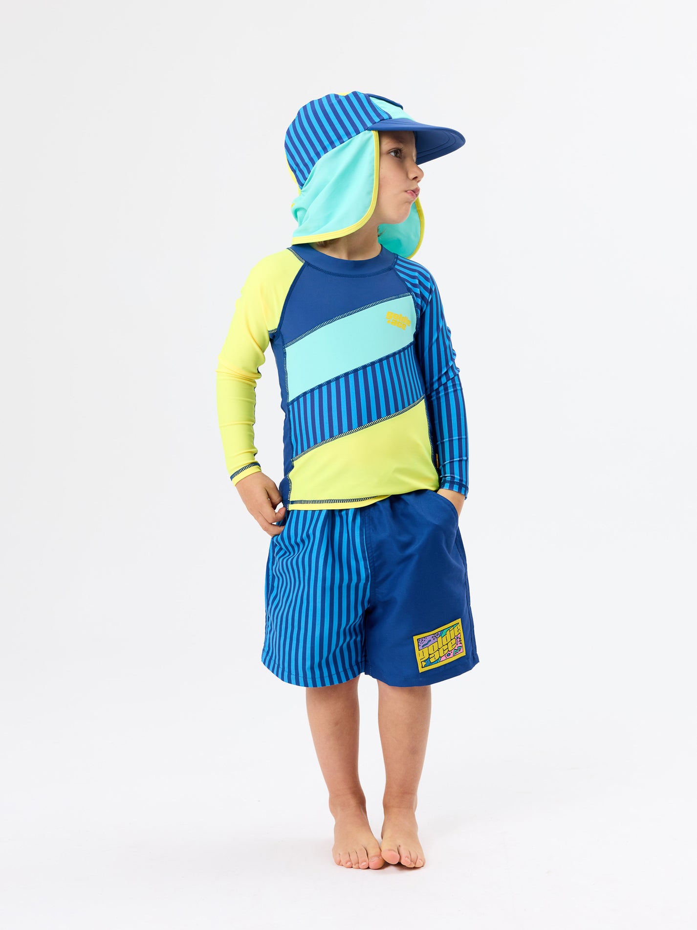 Stripe Panel Legionnaires Swim Hat