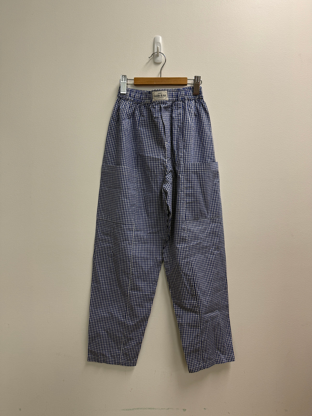 BLUE GINGHAM PANTS - 8Y