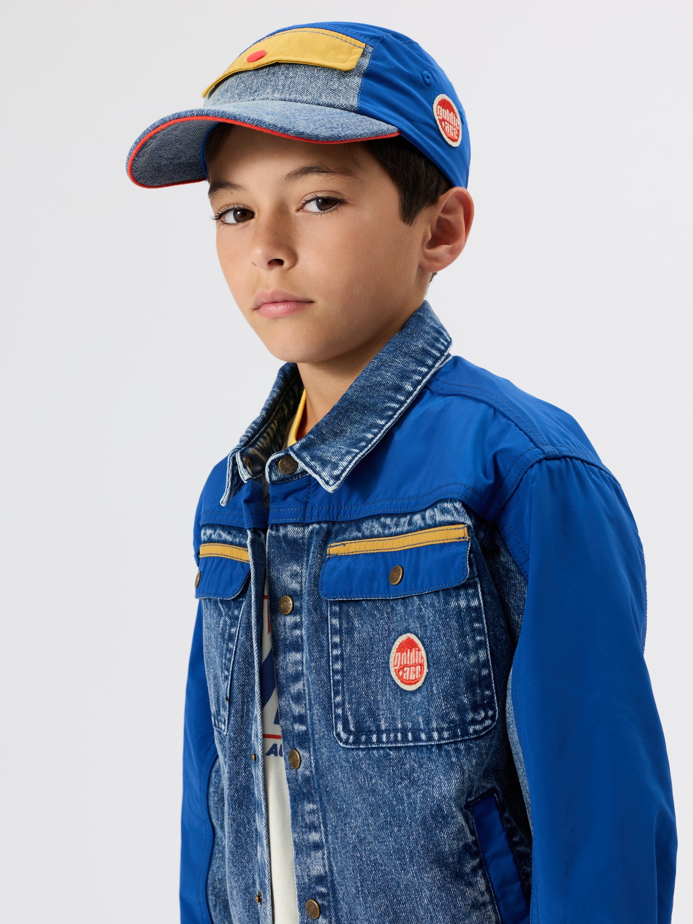 Colour Block Vintage Denim Jacket